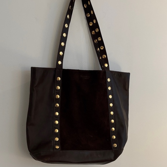 Hammitt Handbags - Hammitt butter soft brown leather and suede tote bag with red suede interior